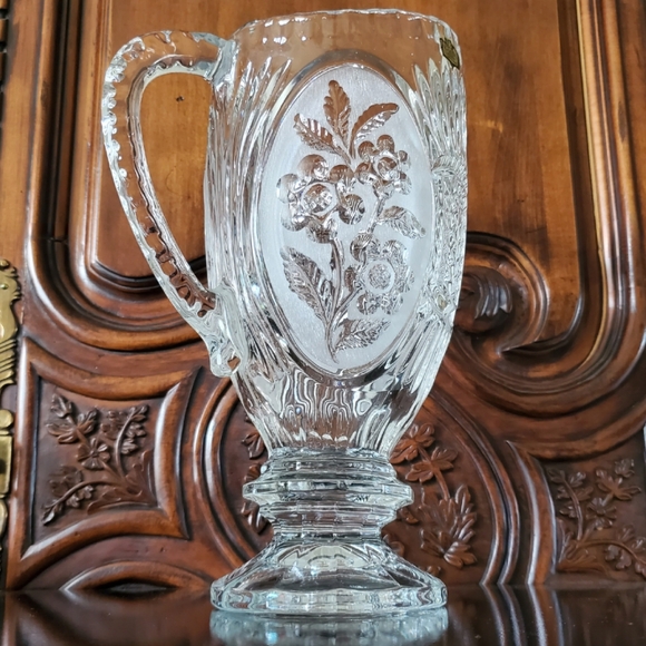 Vntg Lead Crystal 40oz Floral Pitcher by Kristal Zajecar made in Yugoslavia - Picture 15 of 16